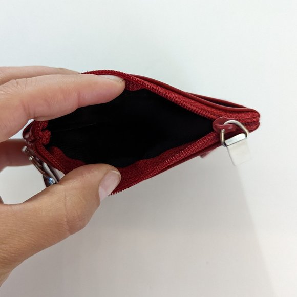 Fossil Leather Red Card Keychain Wallet - Picture 5 of 11